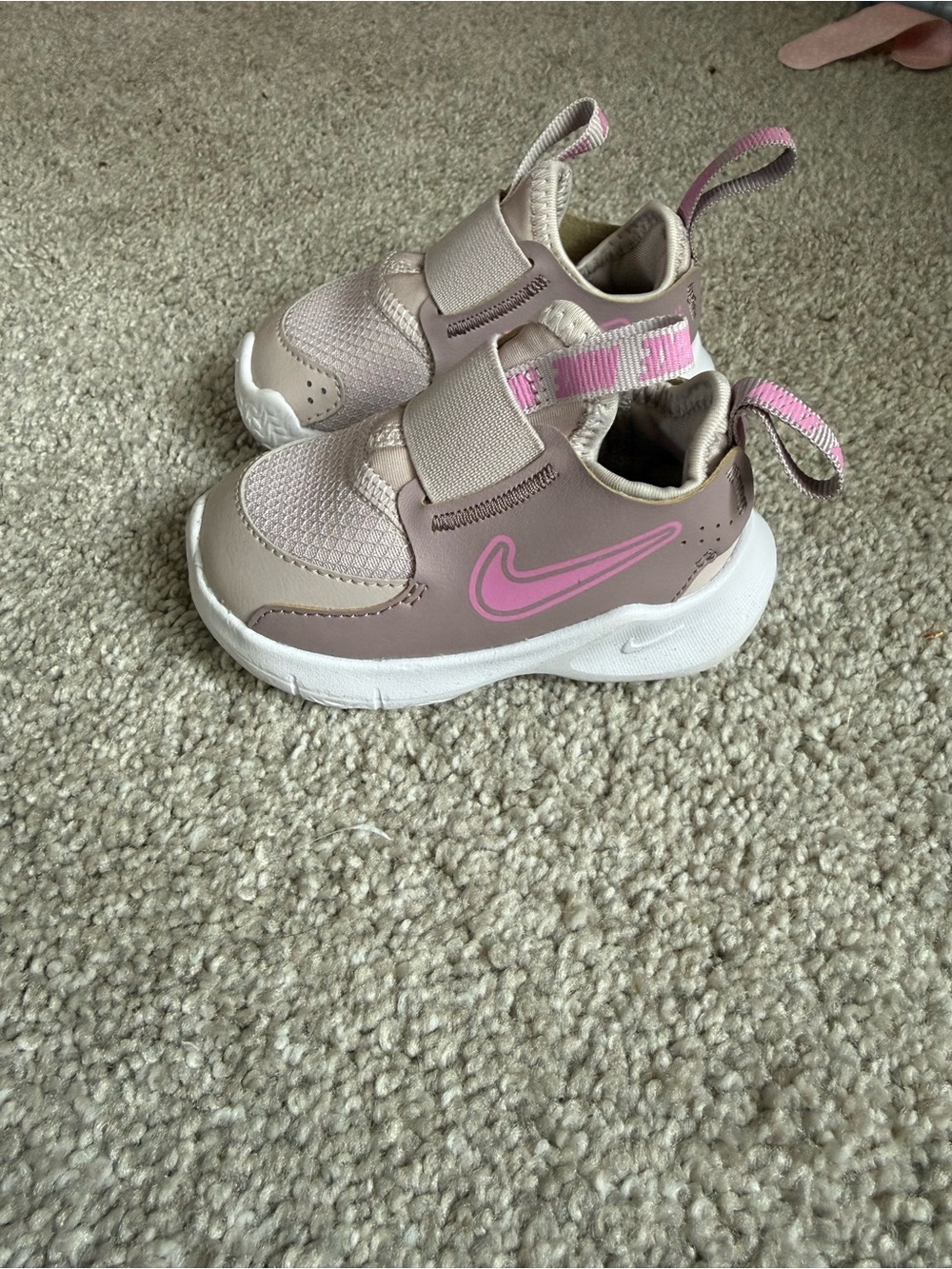 Nike Kids Taupe and Pink Slip-On Sneakers